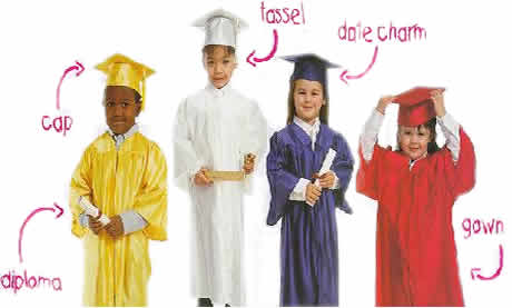 preschool and kindergarten graduation caps & gowns